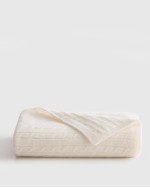 Luxe Cable Knit Cashmere Baby Blanket - Ivory