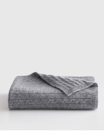 Luxe Cable Knit Cashmere Baby Blanket - Heather Grey