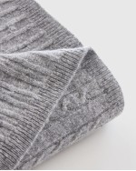 Luxe Cable Knit Cashmere Baby Blanket - Heather Grey