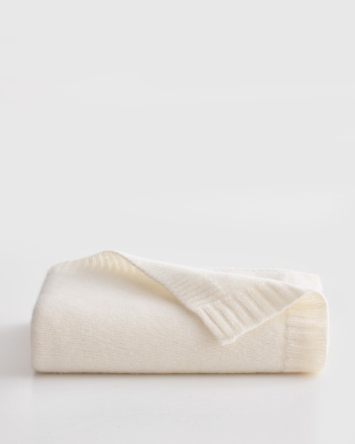 Luxe Knit Cashmere Baby Blanket - Ivory