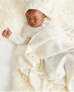 Luxe Knit Cashmere Baby Blanket - Ivory