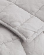 European Linen Toddler Quilt - Light Grey