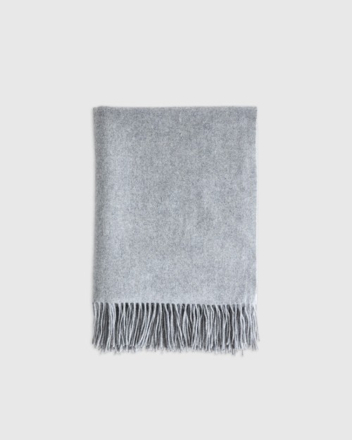 Mongolian Cashmere Throw - Heather Grey