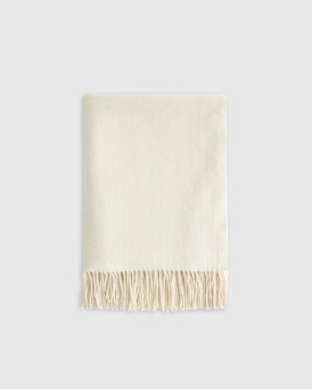 Mongolian Cashmere Throw - Ivory