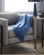 Mongolian Cashmere Throw - Sky Blue