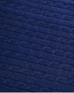 Cable Knit Cashmere Throw - Navy