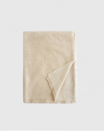 Cashmere Reversible Two Tone Throw - Natural/Ivory