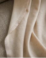 Cashmere Reversible Two Tone Throw - Natural/Ivory