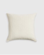 Cable Knit Cashmere Throw & Pillow Cover Set - Ivory