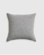 Cable Knit Cashmere Throw & Pillow Cover Set - Heather Grey