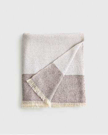 Silk Cashmere Striped Boucle Throw - Mist/Graphite