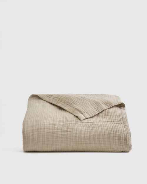 Organic Airy Gauze Blanket - Dune