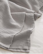 Organic Airy Gauze Blanket - Fog Grey