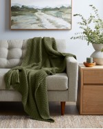 Cotton Fisherman Throw - Olive