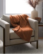 Organic Airy Gauze Throw - Terracotta