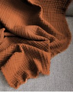 Organic Airy Gauze Throw - Terracotta