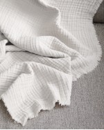 Organic Airy Gauze Throw - White