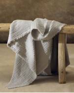 Organic Airy Gauze Throw - Fog Grey