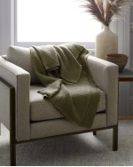 Organic Airy Gauze Throw - Olive