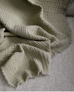 Organic Airy Gauze Throw - Olive