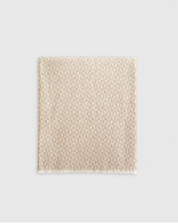 Italian Cotton Geometric Throw - Taupe