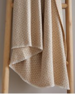 Italian Cotton Geometric Throw - Taupe