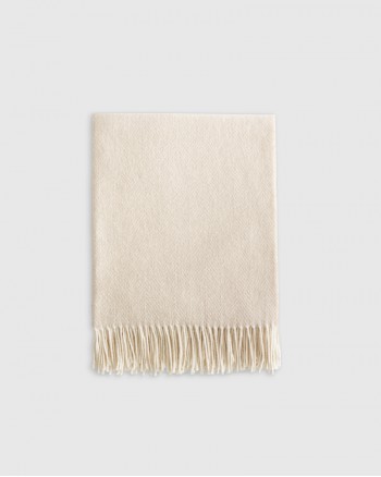 Italian Cotton Herringbone Throw - Natural