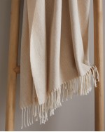 Italian Cotton Herringbone Throw - Natural