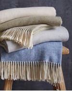 Italian Cotton Herringbone Throw - Natural