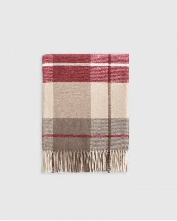 Italian Cotton Plaid Throw - Wine