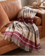 Italian Cotton Plaid Throw - Wine