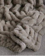 Textured Faux Fur Throw - Grey