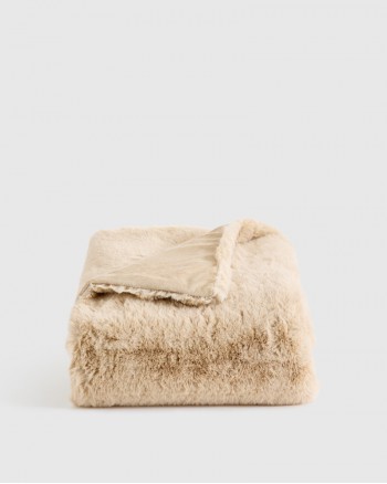 Luxury Faux Fur Throw - Champagne