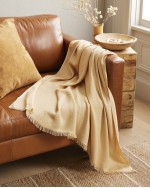 Lightweight European Linen Throw - Beige