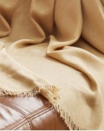 Lightweight European Linen Throw - Beige