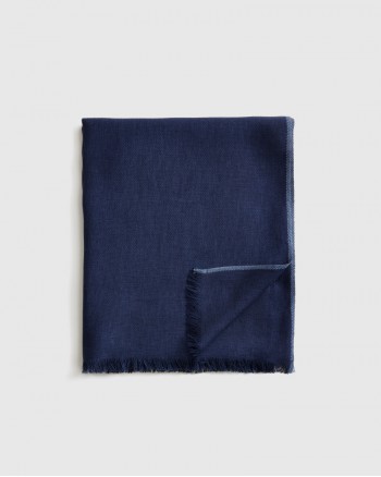 Lightweight European Linen Throw - Navy