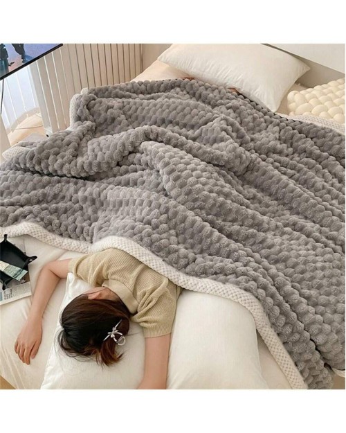 1pc Solid Color Wrapped Plush Blanket Soft And Skin Friendly Fluffy Bedspread In Multiple Sizes Multi Functional Blanket For Travel Bed Sofa Outdoor Use Office All Seasons Ideal For Bedroom And Living Room Decoration Suitable For Sofa Bed Chair Double Sid