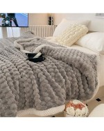 1pc Solid Color Wrapped Plush Blanket Soft And Skin Friendly Fluffy Bedspread In Multiple Sizes Multi Functional Blanket For Travel Bed Sofa Outdoor Use Office All Seasons Ideal For Bedroom And Living Room Decoration Suitable For Sofa Bed Chair Double Sid