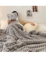 1pc Solid Color Wrapped Plush Blanket Soft And Skin Friendly Fluffy Bedspread In Multiple Sizes Multi Functional Blanket For Travel Bed Sofa Outdoor Use Office All Seasons Ideal For Bedroom And Living Room Decoration Suitable For Sofa Bed Chair Double Sid