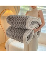 1pc Solid Color Wrapped Plush Blanket Soft And Skin Friendly Fluffy Bedspread In Multiple Sizes Multi Functional Blanket For Travel Bed Sofa Outdoor Use Office All Seasons Ideal For Bedroom And Living Room Decoration Suitable For Sofa Bed Chair Double Sid