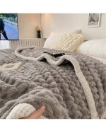 1pc Solid Color Wrapped Plush Blanket Soft And Skin Friendly Fluffy Bedspread In Multiple Sizes Multi Functional Blanket For Travel Bed Sofa Outdoor Use Office All Seasons Ideal For Bedroom And Living Room Decoration Suitable For Sofa Bed Chair Double Sid