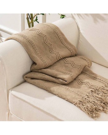 Christmas Throw Blanket For Bed Boho Decorative Throw Blanket For Couch Sofa Sage Green Knitted Blankets Throws Fall Decor 50 X60  - Tan