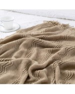 Christmas Throw Blanket For Bed Boho Decorative Throw Blanket For Couch Sofa Sage Green Knitted Blankets Throws Fall Decor 50 X60  - Tan