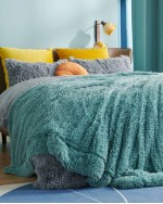 Fluffy Artificial Fur Blanket Fluffy Blanket Fuzzy Cozy Soft And Thick Sherpa Cozy Warm Decorative Gift Throw Blankets For Couch Sofa Bed 640  Sofa Blanket Bedroom Blankets - Teal Blue