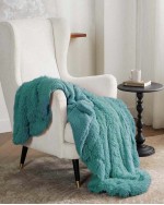 Fluffy Artificial Fur Blanket Fluffy Blanket Fuzzy Cozy Soft And Thick Sherpa Cozy Warm Decorative Gift Throw Blankets For Couch Sofa Bed 640  Sofa Blanket Bedroom Blankets - Teal Blue