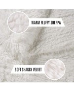 Soft Fluffy Faux Fur Throw Blanket 60 X 80 Inches Plush Lightweight Warm Shaggy Fleece Blankets For Bed Couch Sofa Chair Home Decorative Cream - Creamy White