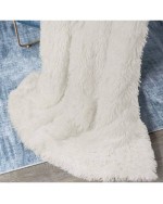 Soft Fluffy Faux Fur Throw Blanket 60 X 80 Inches Plush Lightweight Warm Shaggy Fleece Blankets For Bed Couch Sofa Chair Home Decorative Cream - Creamy White