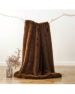 Luxury Fluffy Fur Throw Blanket Soft Cozy Faux Fur Blanket For Couch Sofa Bed Plush Warm Fuzzy Throws With Long Pile Fall Home Decor - Coffee