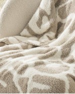 Blanket Super Soft Knit Throw Blanket Warm Cozy Reversible Blanket Fluffy Fuzzy Plush Lightweight Blanket For Couch Sofa Bed - Leopard Khaki