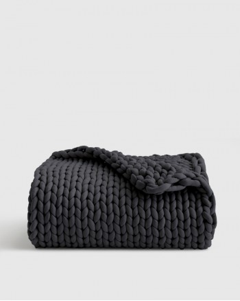 Chunky Knit Weighted Blanket - Charcoal